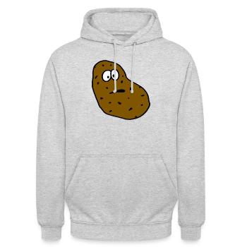 pomme de terre - Sweat-shirt à capuche unisexe - gris clair chiné - Devant - Alina (178cm) & Michal (187cm)