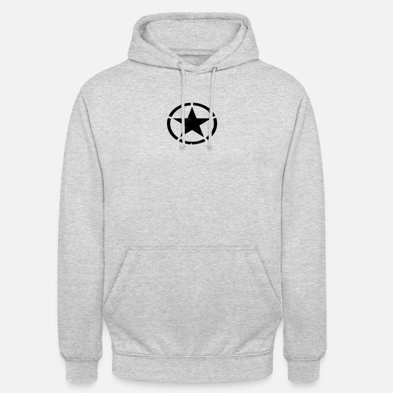 Étoile avec cercle bordé étoile cadeau astérisque - Sweat-shirt à capuche unisexe - gris clair chiné