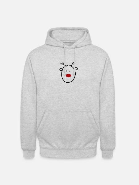Rudolf Weihnachten Geschenkidee - Unisex Hoodie - Hellgrau meliert
