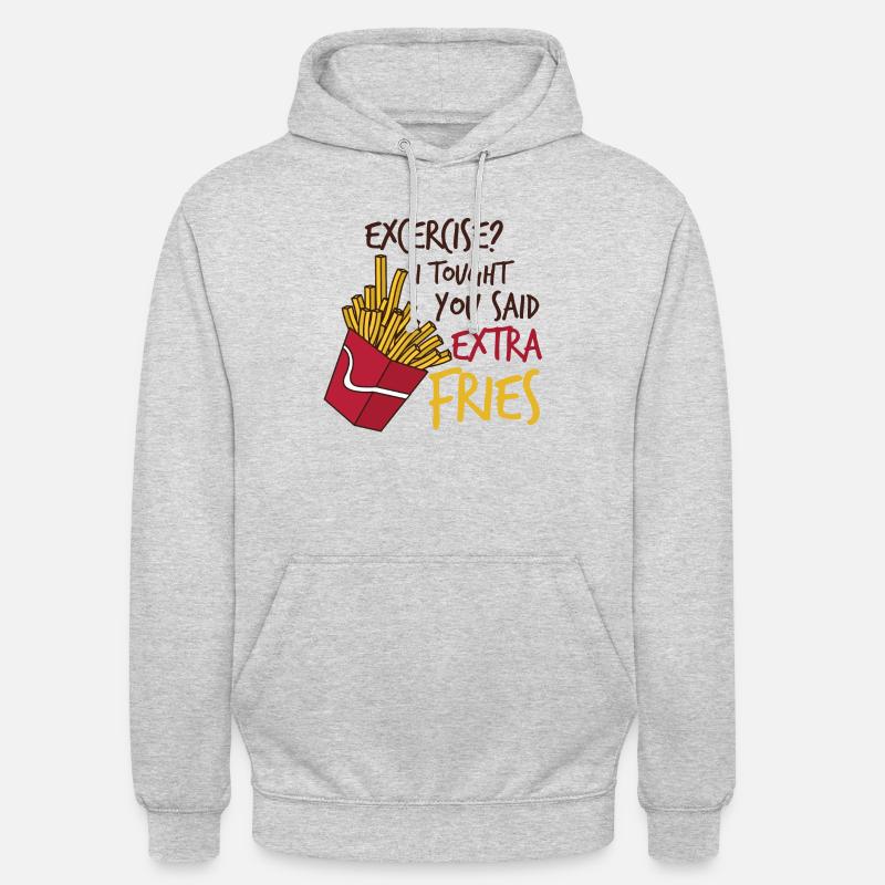 Excercise je pensais que vous avez dit frise supplémentaire - Sweat-shirt à capuche unisexe - gris clair chiné