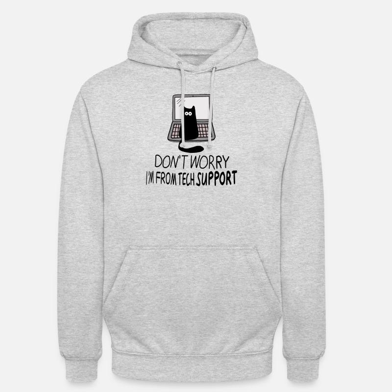 Support technique chat - Sweat-shirt à capuche unisexe - gris clair chiné