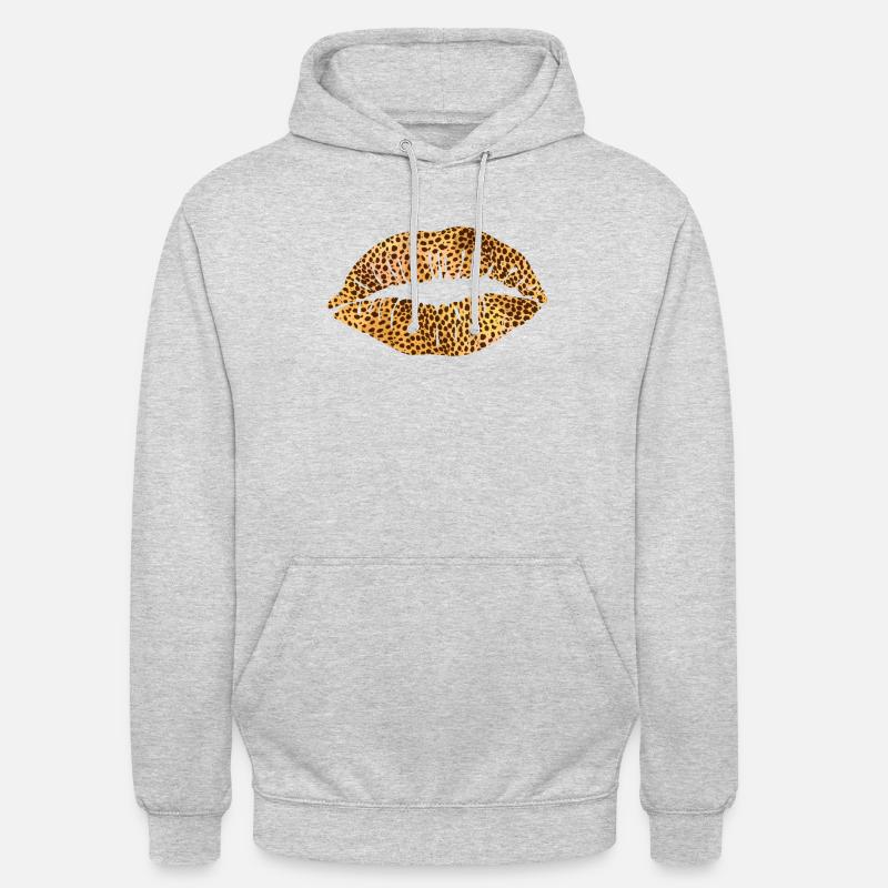 Bouche d’impression Leoprad - Sweat-shirt à capuche unisexe - gris clair chiné