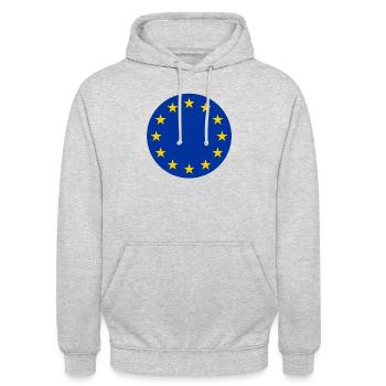 EU stars in the blue circle - Europe Euro flag - Unisex Hoodie - light heather grey - Front - Alina (178cm) & Michal (187cm)