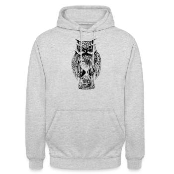 Gardien du temps - Sweat-shirt à capuche unisexe - gris clair chiné - Devant - Alina (178cm) & Michal (187cm)