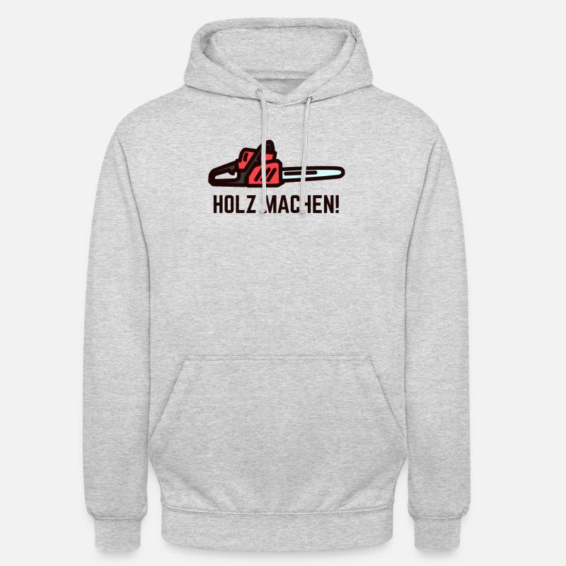 Holz machen Axt Beruf - Unisex Hoodie - Hellgrau meliert