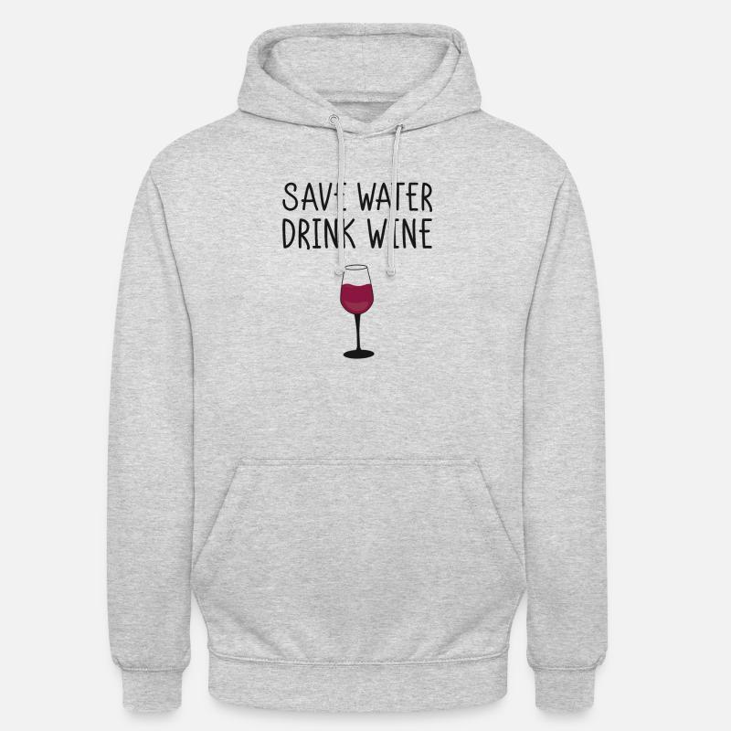vin - Sweat-shirt à capuche unisexe - gris clair chiné