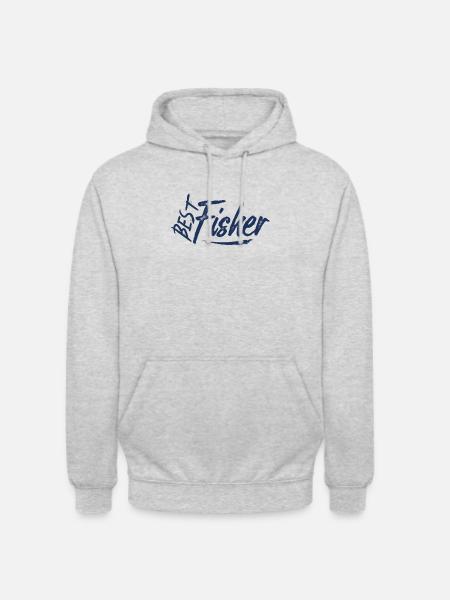 Pêche pêche - Sweat-shirt à capuche unisexe - gris clair chiné