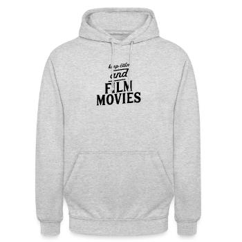 Film film film cinéaste film clapet mise en scène - Sweat-shirt à capuche unisexe - gris clair chiné - Devant - Alina (178cm) & Michal (187cm)