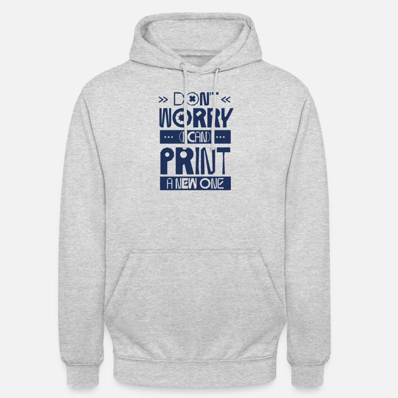 Imprimeur 3D Impression 3D - Sweat-shirt à capuche unisexe - gris clair chiné