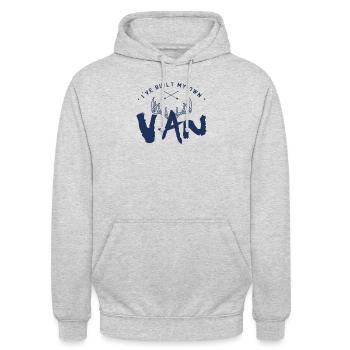 RV Reconstruction équipe Campervan maison - Sweat-shirt à capuche unisexe - gris clair chiné - Devant - Alina (178cm) & Michal (187cm)