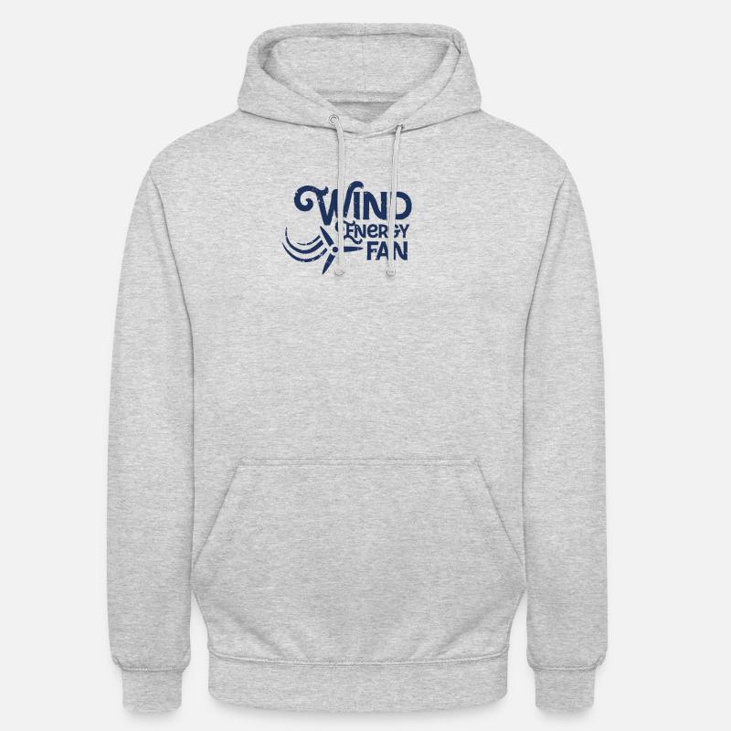 Énergie éolienne éolienne énergie éolienne - Sweat-shirt à capuche unisexe - gris clair chiné