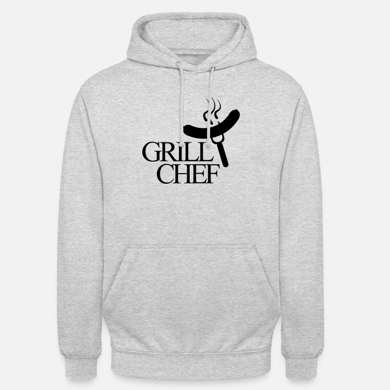 grillchef - Sweat-shirt à capuche unisexe - gris clair chiné