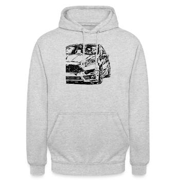 Fiesta 7 MK7 Dirty - Unisex Hoodie - Hellgrau meliert - Vorne - Alina (178cm) & Michal (187cm)