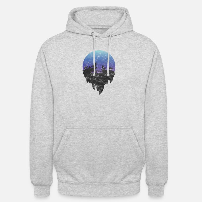 Gift silhouette wolf moon howling pack moon - Unisex Hoodie - light heather grey