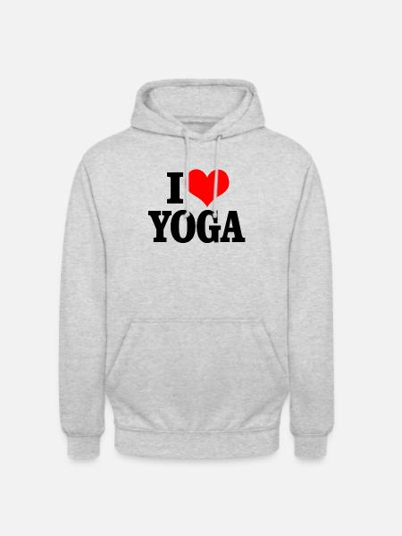 I love yoga - Unisex Hoodie - Hellgrau meliert