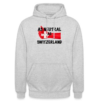 Neutral as Switzerland - Unisex Hoodie - light heather grey - Front - Alina (178cm) & Michal (187cm)