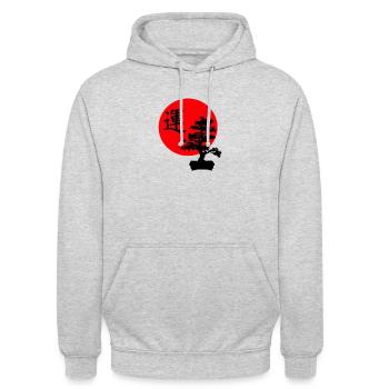Japon Bonsai Asie - Sweat-shirt à capuche unisexe - gris clair chiné - Devant - Alina (178cm) & Michal (187cm)