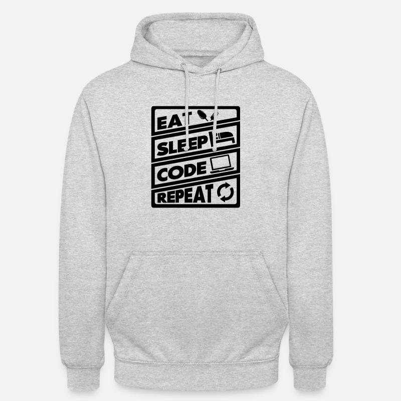 Eat Sleep Code Recurrence | encoder - Unisex Hoodie - light heather grey