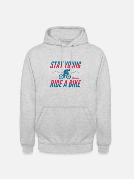 Bliv unge ride en cykel v2 - Hættetrøje unisex - lysegrå meleret