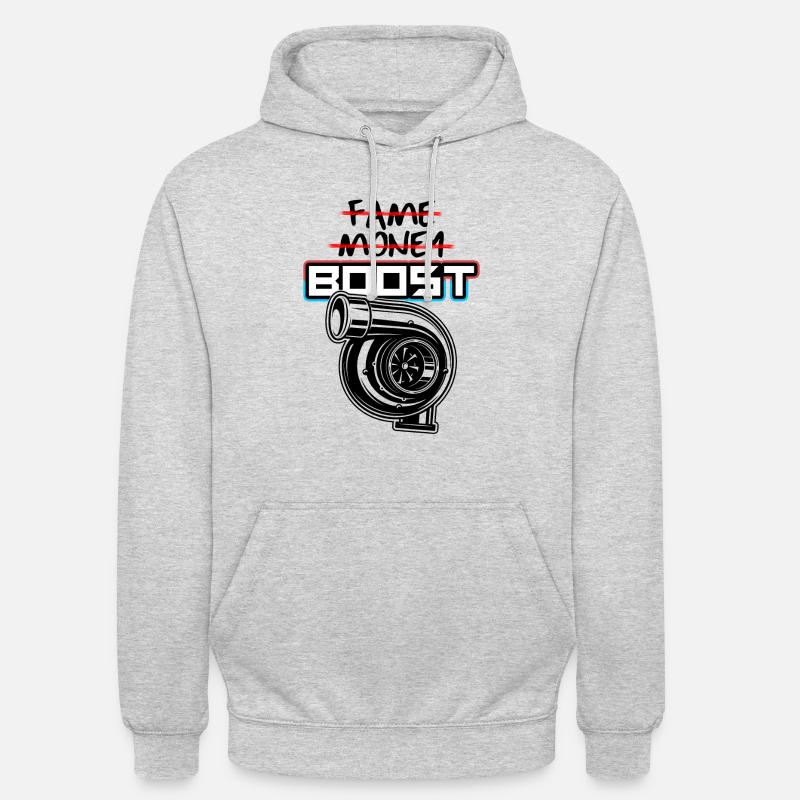 Boost Turbo Autos Tuning - Unisex Hoodie - Hellgrau meliert