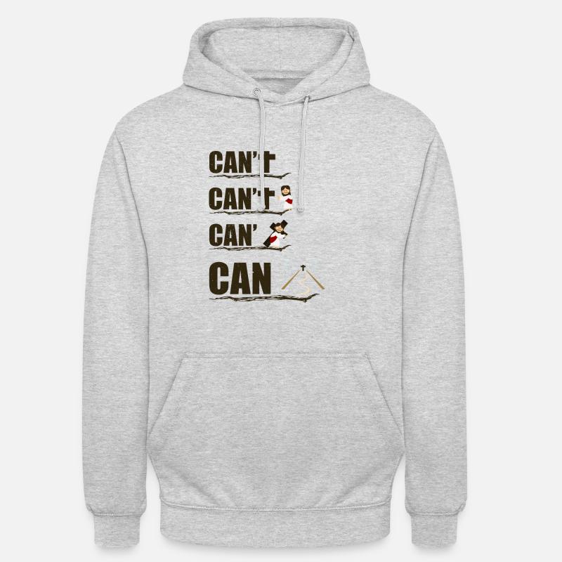 Can Can Can | Cadeau de communion de confirmation - Sweat-shirt à capuche unisexe - gris clair chiné