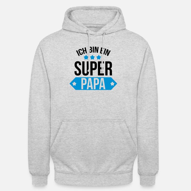 Ich bin ein Super Papa ! - Sweat-shirt à capuche unisexe - gris clair chiné