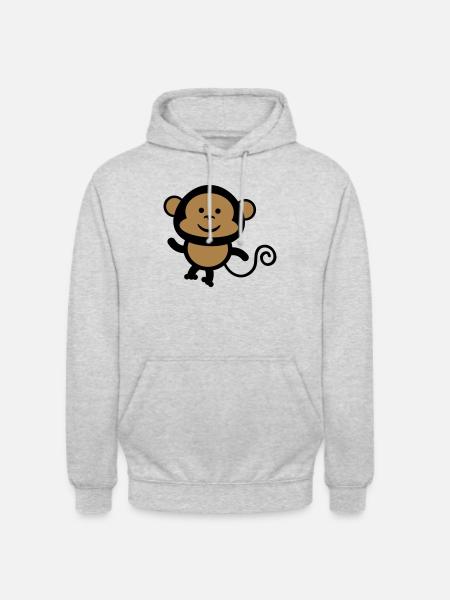 monkey comic - Unisex Hoodie - Hellgrau meliert