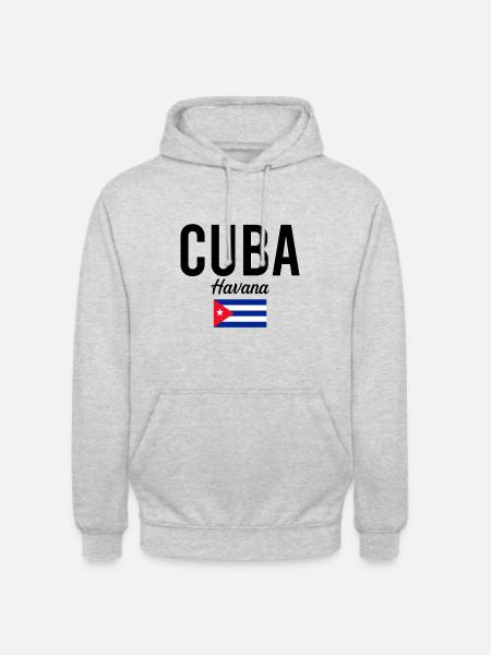 Cuba Havana Travel Souvenir Gift Idea - Felpa con cappuccio unisex - grigio chiaro melange