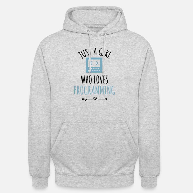 Programmiererin Coding Mädchen Programmieren - Unisex Hoodie - Hellgrau meliert