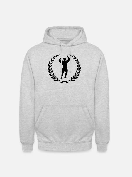 Sportpreis Lorbeerkranz Bodybuilding - Unisex Hoodie - Hellgrau meliert