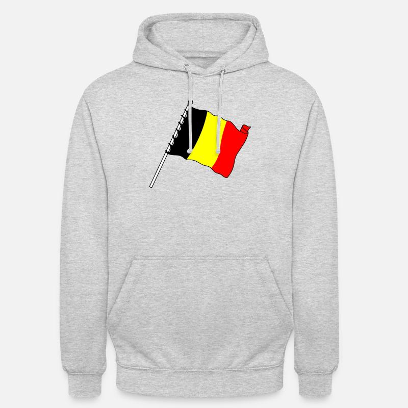 Drapeau Belgique Drapeaux - Sweat-shirt à capuche unisexe - gris clair chiné