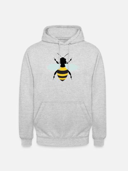 Biene Illustration Geschenkidee - Unisex Hoodie - Hellgrau meliert