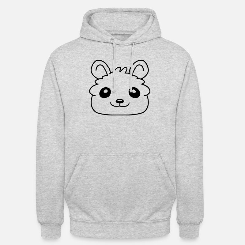 Visage petit cher hamster - Sweat-shirt à capuche unisexe - gris clair chiné