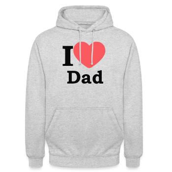 Ich liebe Papa - Unisex Hoodie - Hellgrau meliert - Vorne - Alina (178cm) & Michal (187cm)