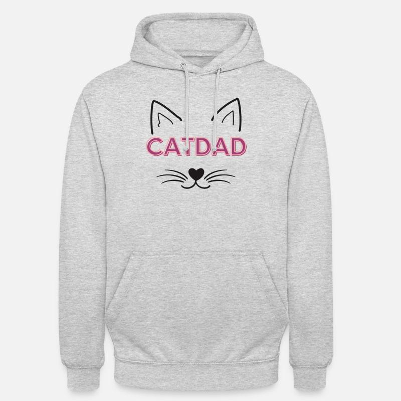 Papa chat - Sweat-shirt à capuche unisexe - gris clair chiné