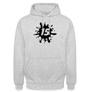15 - Unisex Hoodie - Hellgrau meliert - Vorne - Alina (178cm) & Michal (187cm)