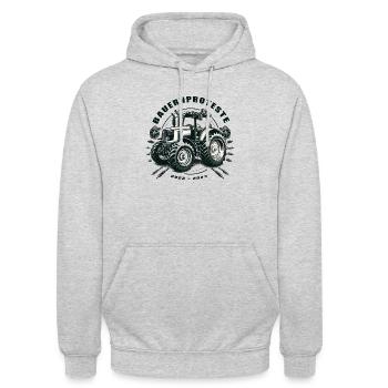 Bauernproteste 2023 - 2024 - Unisex Hoodie - Hellgrau meliert - Vorne - Alina (178cm) & Michal (187cm)