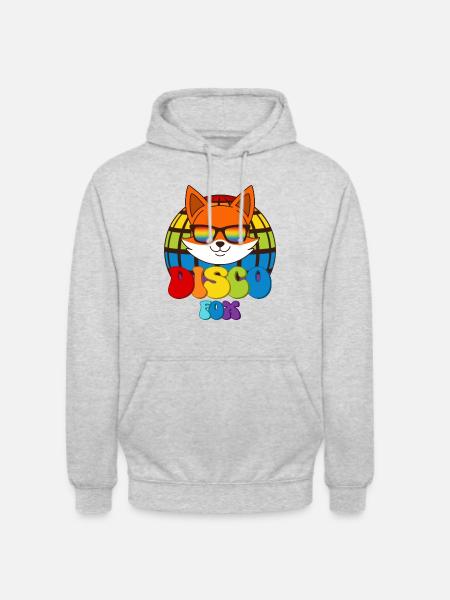 Disco Fox Discokugel Fuchs Sonnenbrille Discofox - Unisex Hoodie - Hellgrau meliert