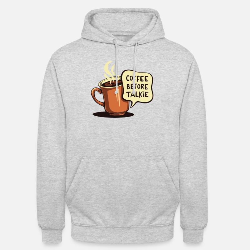 LE CAFÉ AVANT LE TALKIE - Sweat-shirt à capuche unisexe - gris clair chiné