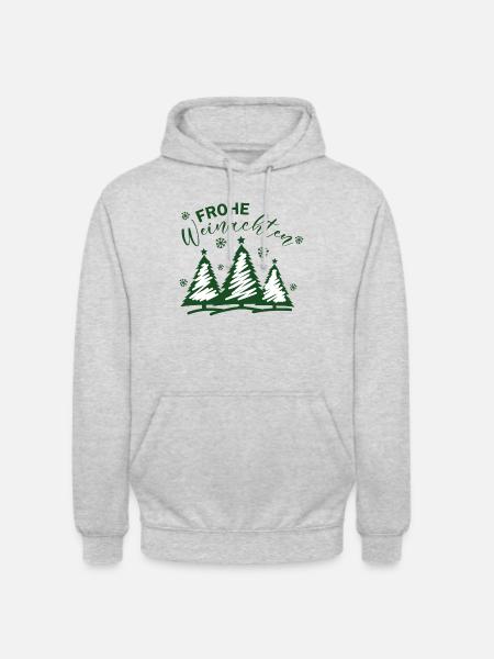 Frohe Weinachten - Unisex Hoodie - Hellgrau meliert