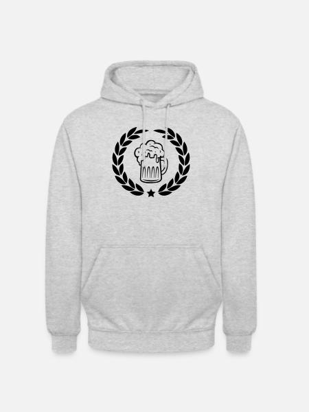 bier lorbeerkranz - Unisex Hoodie - Hellgrau meliert
