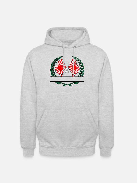 Rising Sun with Namespace - Unisex Hoodie - light heather grey