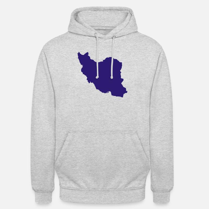 Iran - Sweat-shirt à capuche unisexe - gris clair chiné