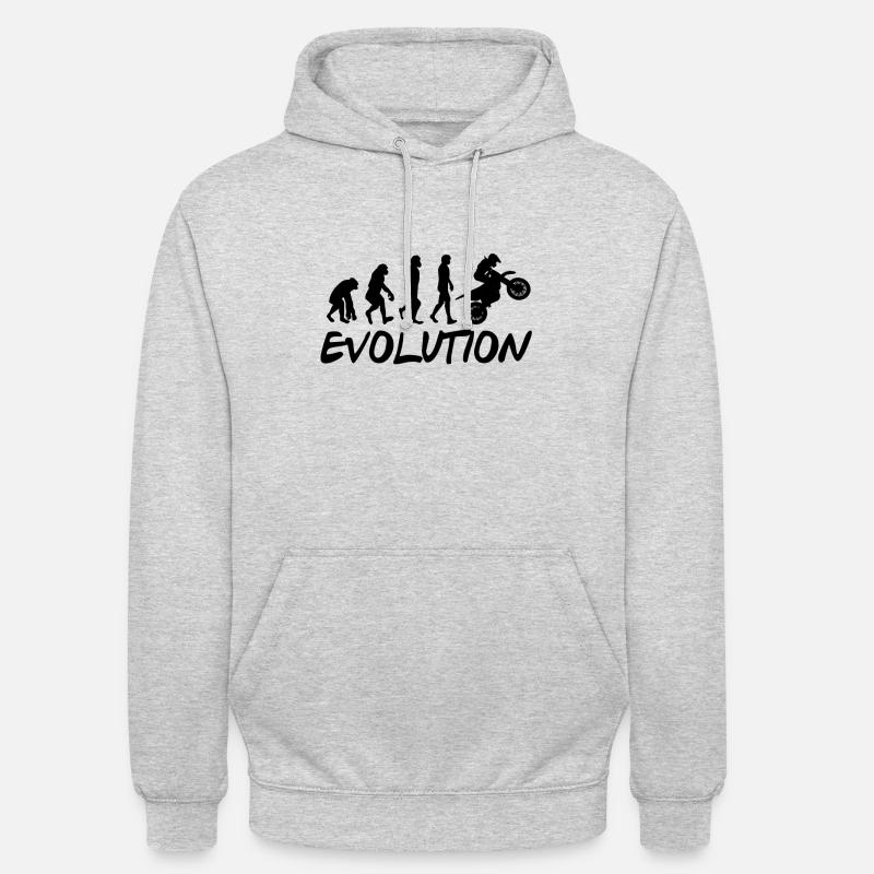Motorrad Evolution - Unisex Hoodie - Hellgrau meliert