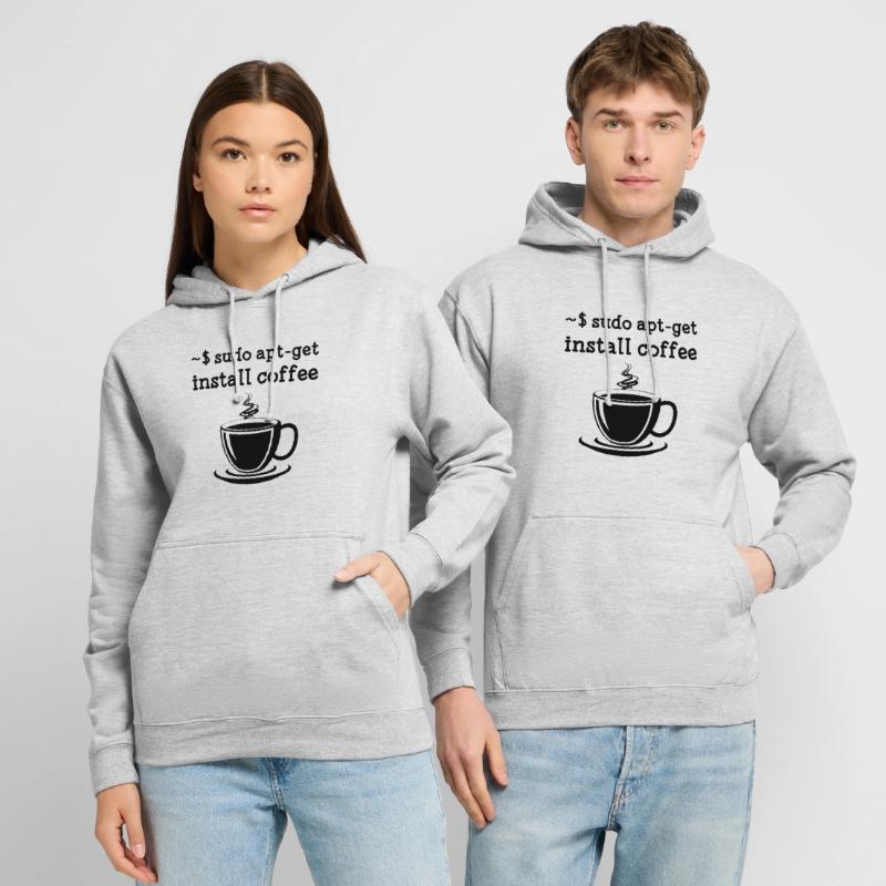 Sudo apt-get installer coffee linux Sweat-shirt à capuche unisexe