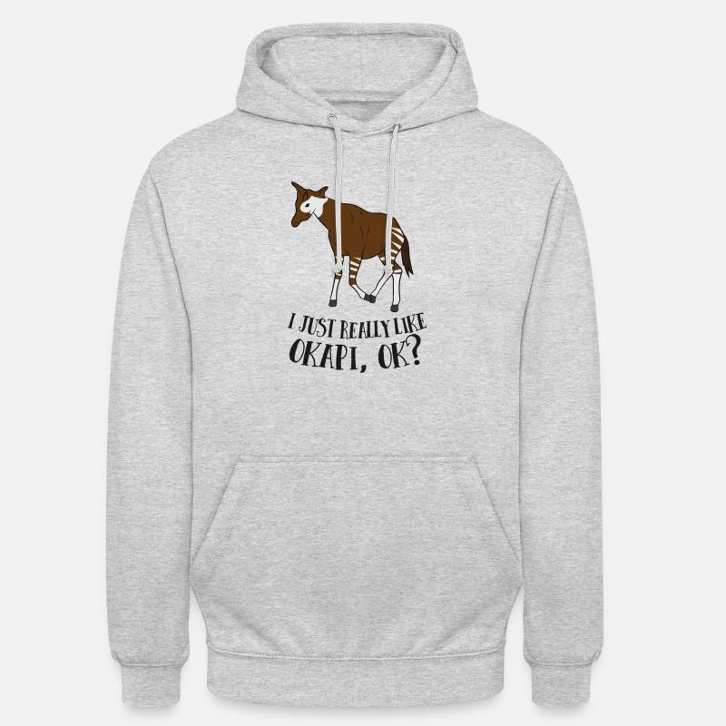 Iach Mag Okapis Einfach Wirklich Süßes Okapi - Unisex Hoodie - Hellgrau meliert
