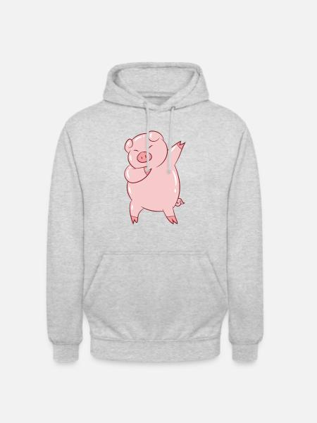 Cute Dabbing Pig - Unisex Hoodie - light heather grey