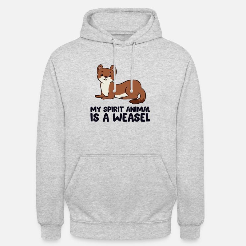 Drôle de fée de belette Mon animal est un - Sweat-shirt à capuche unisexe - gris clair chiné