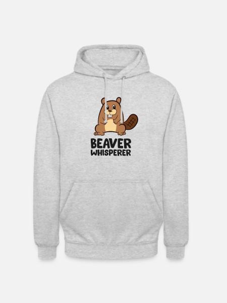 Biberflüsterer Lustiger Biber - Unisex Hoodie - Hellgrau meliert