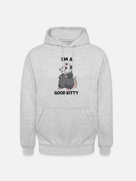 Possum Pun Opossum I'm a Good Kitty - Unisex Hoodie - light heather grey